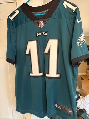 Nike Teal & White Eagles #11 Football Jersey